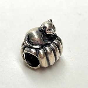 Pandora silver cat bead